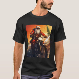Cool Santa Claus Biker Christmas Dirt Bike Long Sl T-Shirt