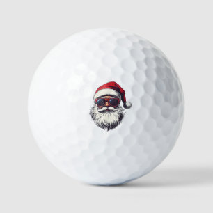 Cool Santa Claus Face Retro Sunglasses Christmas M Golf Balls