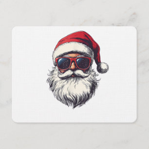 Cool Santa Claus Face Retro Sunglasses Christmas M Invitation