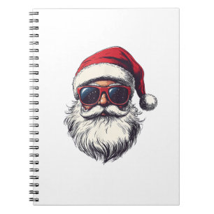 Cool Santa Claus Face Retro Sunglasses Christmas M Notebook