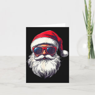 Cool Santa Claus Face Retro Sungles Christmas Men Card