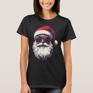 Cool Santa Claus Face Retro Sungles Christmas Men T-Shirt
