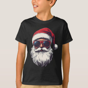 Cool Santa Claus Face Retro Sungles Christmas Men T-Shirt