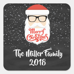 Cool Santa Claus Glasses Gift Stickers
