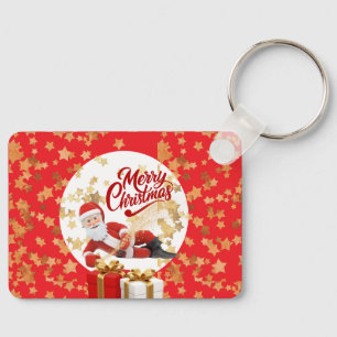 Cool Santa Claus Holiday in Christmas 🎅 Key Ring