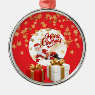Cool Santa Claus Holiday in Christmas 🎅 Metal Tree Decoration