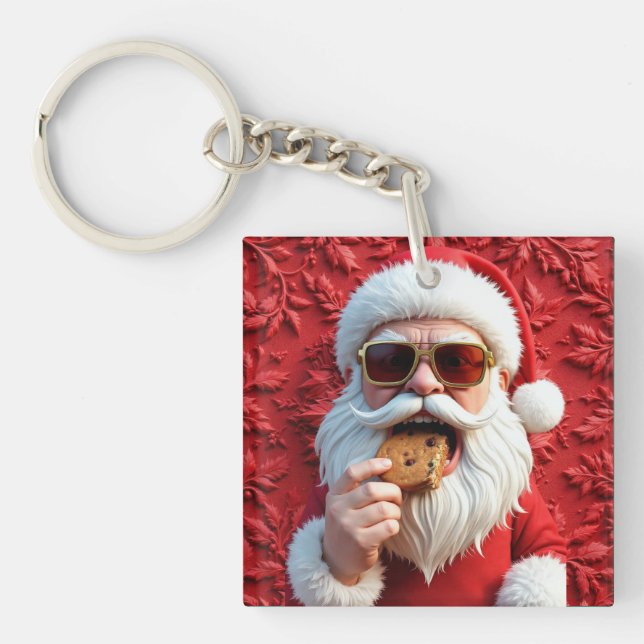 Cool Santa Claus Key Ring (Front)