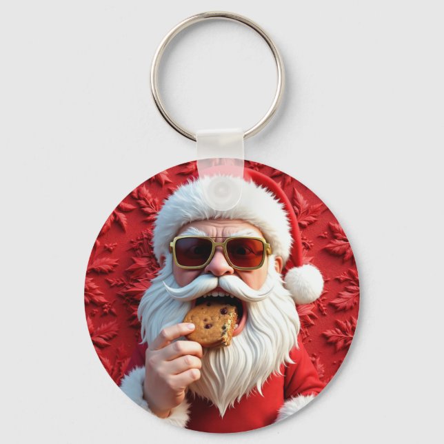 Cool Santa Claus Key Ring (Front)