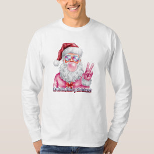 Cool Santa Claus with Bubblegum and Peace Sign T-Shirt