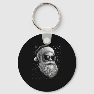 Cool Santa Face Beard &amp; Gles Christmas Funny M Key Ring