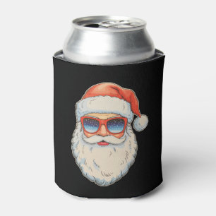 Cool Santa Face Retro Xmas Sunglasses Christmas Can Cooler