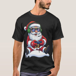 Cool Santa Gamer Controller Gaming Video Game Xmas T-Shirt