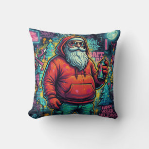 Cool Santa Graffiti – Urban Christmas Style Cushion