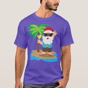 Cool Santa Hawaiian Summer Christmas in July T-Shirt