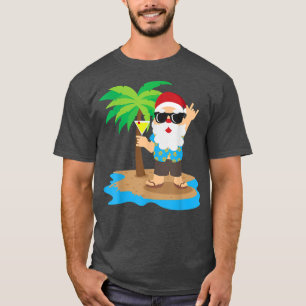 Cool Santa Hawaiian Summer Christmas in July T-Shirt