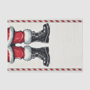 Cool Santa in Black Boots Christmas Holiday Tissue Paper