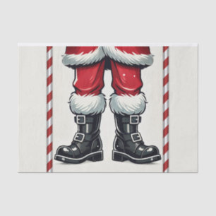 Cool Santa in Black Boots Christmas Holiday Tissue Paper