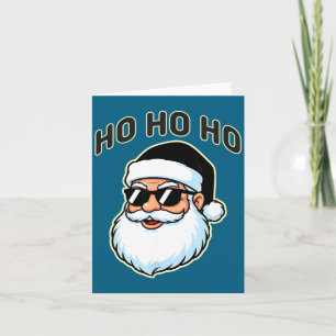 Cool Santa In Black Hat Sungles Graphic 2  Card