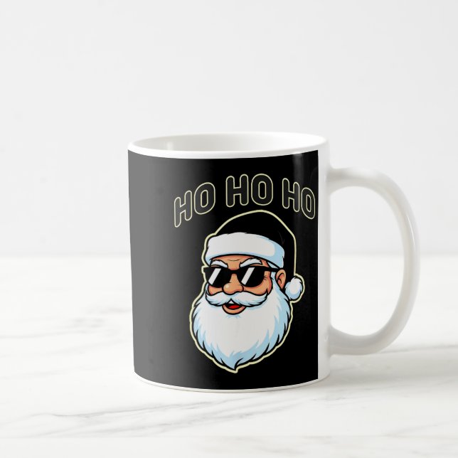 Cool Santa In Black Hat Sungles Graphic 2  Coffee Mug (Right)