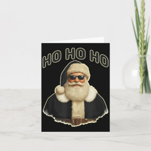 Cool Santa In Black Hat Sungles Graphic  Card