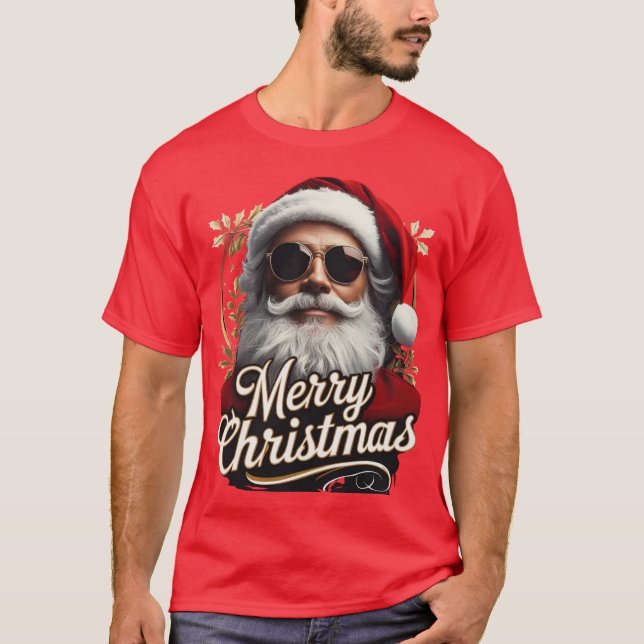 "Cool Santa Merry Christmas Tee – Funny Holiday (Front)