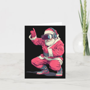 Cool Santa Moves With Vr Headset For Gaming Christ Card
