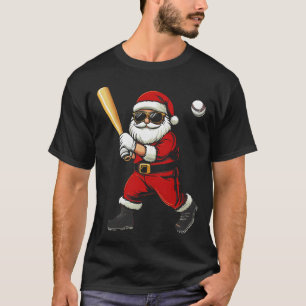 Cool Santa Playing Baseball Christmas Baseball Men T-Shirt