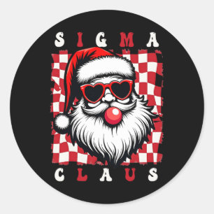 Cool Santa Rizz Merry Rizzmas Jokes Sigma Christma Classic Round Sticker