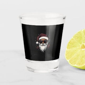 Cool Santa with Sunglasses Christmas Shot Glass