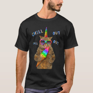 Cool Sarcastic Unicorn Rainbow Cat Graphic Designs T-Shirt