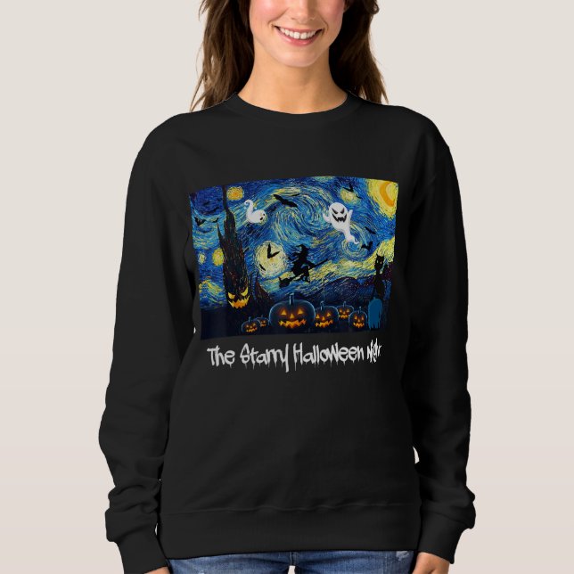 Cool Sarcastic Vincent Van Gogh The Starry Hallowe Sweatshirt (Front)