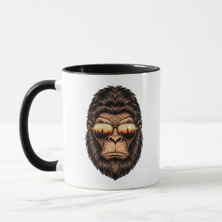 Cool Sasquatch Aviator Sunglasses Forest Sunset Mug