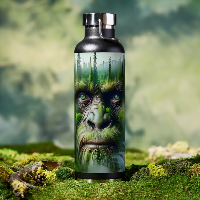 Cool Sasquatch in the Woods Water Bottle (Outdoor (Rotated))