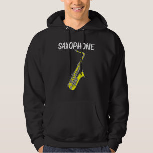 Cool Saxophone For Men Women Jazz Player Marching  Hoodie