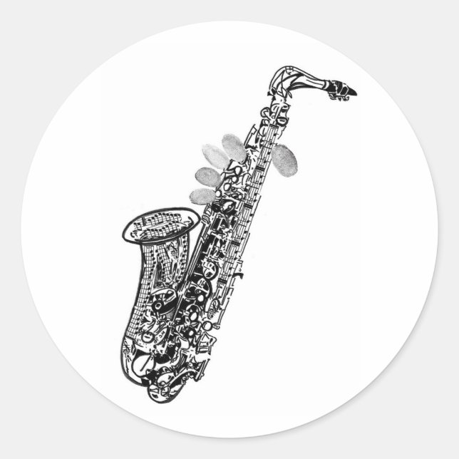Cool saxophone sticker (Front)