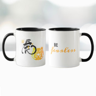 Cool Saying Fearless Tiger Art Inspiring Quote  Mug
