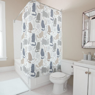 Cool Scandinavian Style Cats Shower Curtain