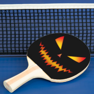 Cool scary Jack O'Lantern face Halloween Ping Pong Paddle