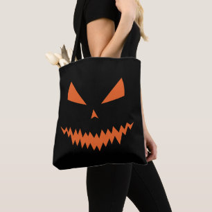 Cool scary Jack O'Lantern Halloween orange black Tote Bag