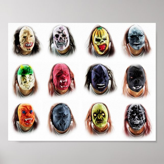 Cool Scary Masks Poster (Front)