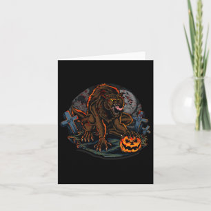 Cool Scary Werewolf Halloween Theme  Card