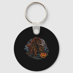 Cool Scary Werewolf Halloween Theme Key Ring