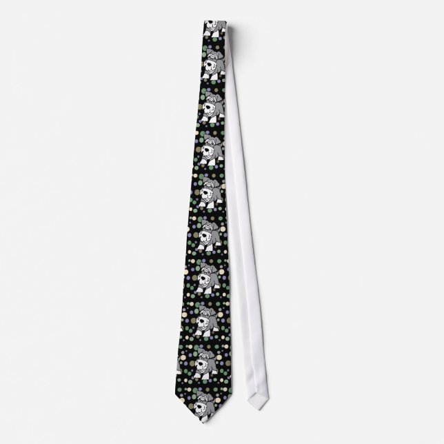 Cool Schnauzer Dog Abstract Art Tie (Front)