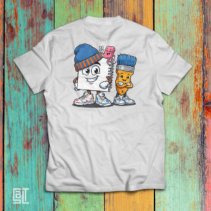 Cool School Art Crew – Cartoon Notebook T-Shirt