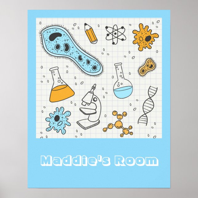Cool science biology girl name room poster (Front)