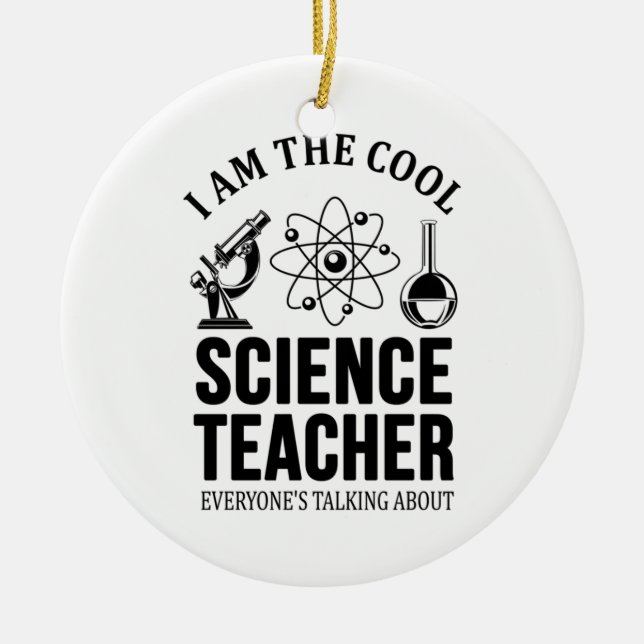 Cool Science Teacher Ceramic Tree Decoration (Front)