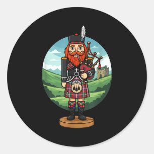 Cool Scottish Nutcracker Bagpes Classic Round Sticker