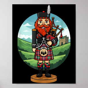 Cool Scottish Nutcracker Bagpes  Poster