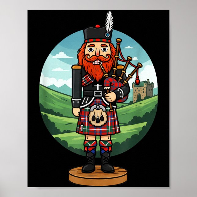 Cool Scottish Nutcracker Bagpes  Poster (Front)