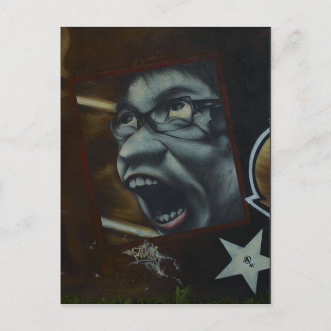 Cool Scream Graffiti Face Postcard (Front)